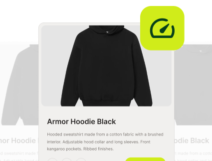 Performance dashboard showing speed metrics