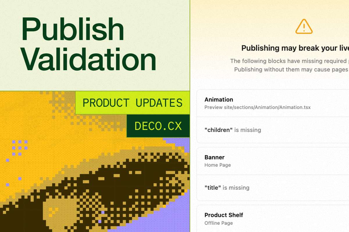 deco.cx Admin: Publish Validation