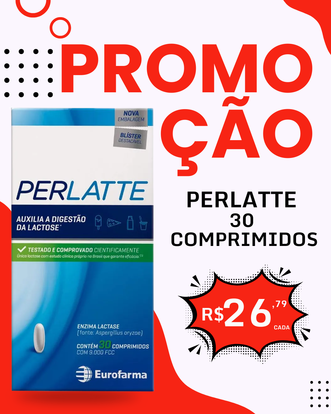 Perlatte com 30 Comprimidos
