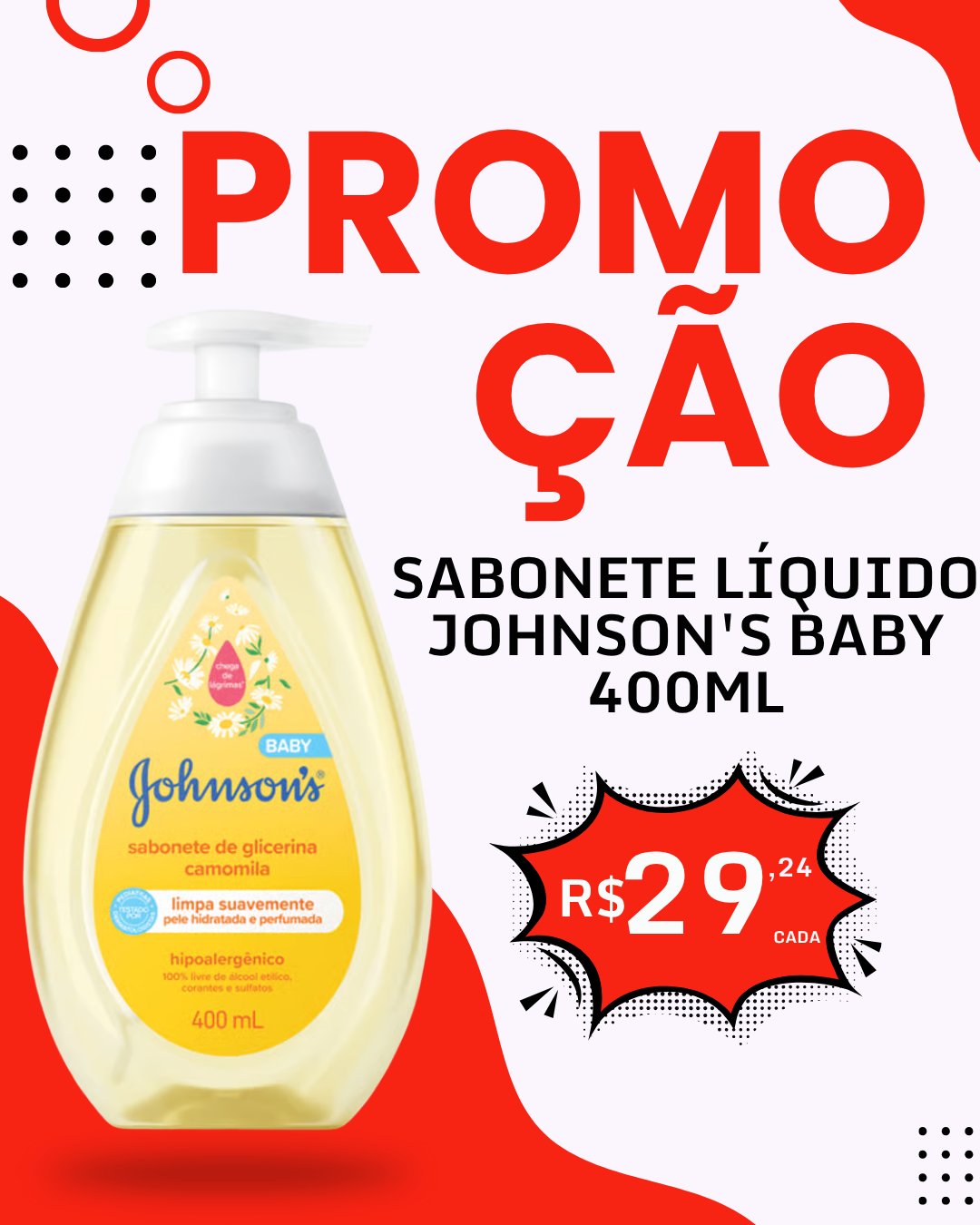 Sabonete Líquido de Glicerina Camomila Johnson's Baby 400ml