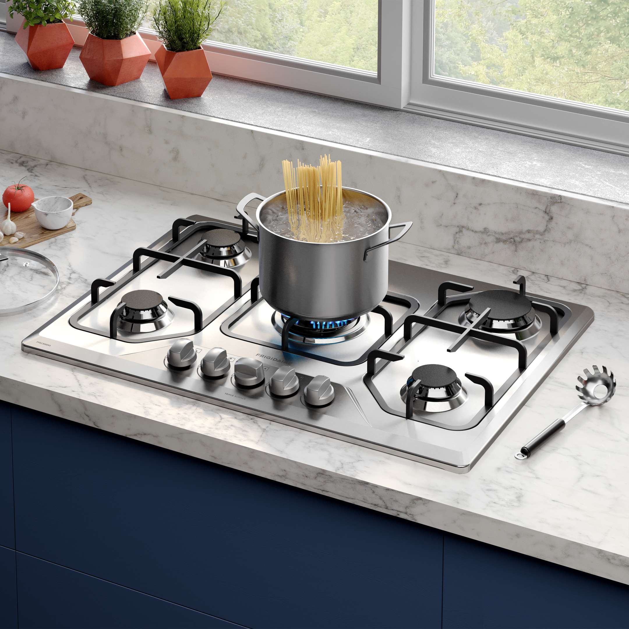 Frigidaire Cooktop de Gas de 30" con 5 quemadores, Acero Inoxidable