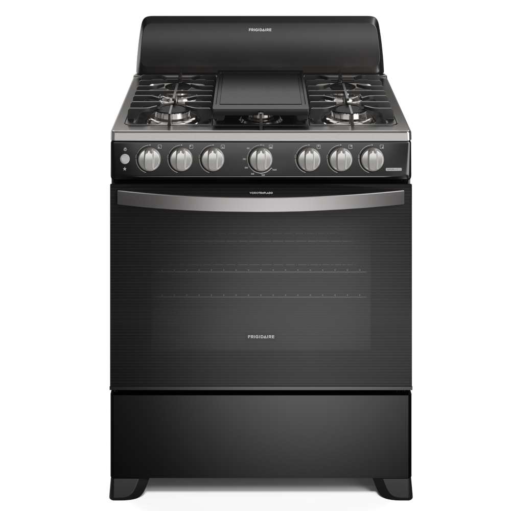 Estufa a Gas Frigidaire de 30" Hierro Fundido con Respaldo y Comal Negro