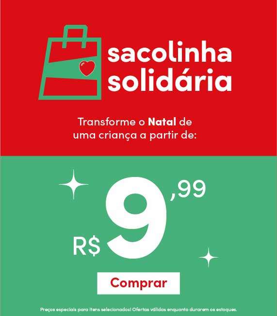 Sacolinha solidária a partir de R$9,99
