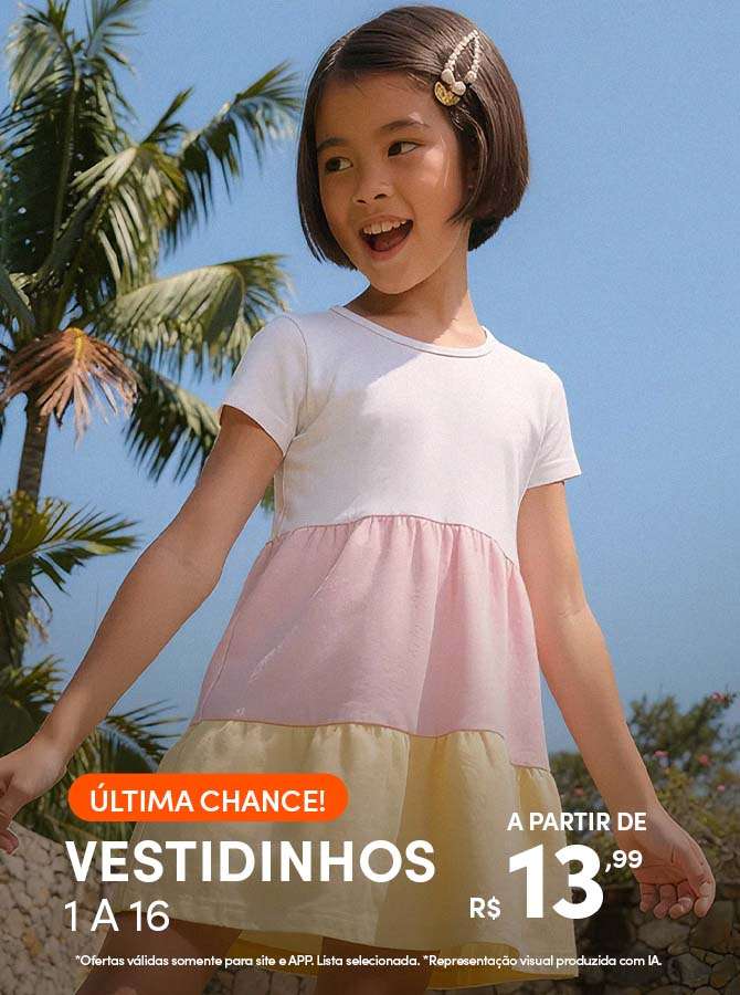 <Última chance!> Vestidinhos a partir de R$13,99 (0 ao 16)