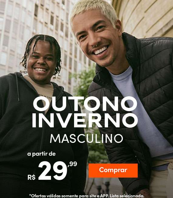 Inverno Masculino: Moletons e muito mais... a partir de R$29,99