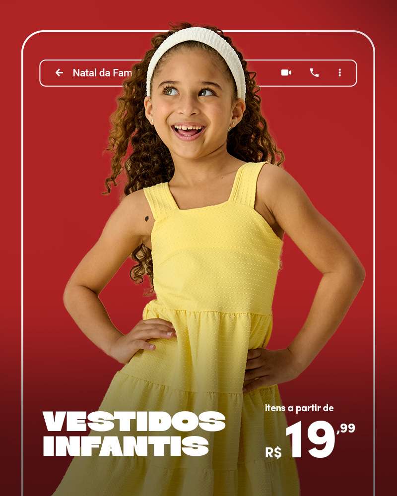 Vestidos Infantis a partir de R$19,99