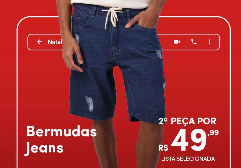 Bermudas Jeans - 2ª Peça por R$49,99