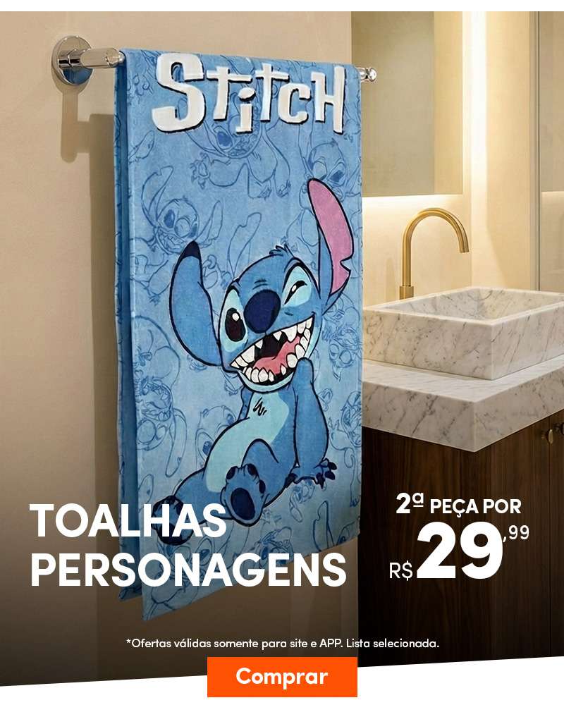 Toalha personagens - 2ª peça por R$29,99