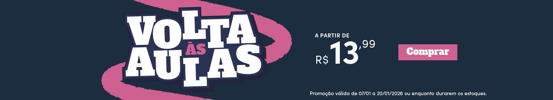 Volta as aulas a partir de R$13,99