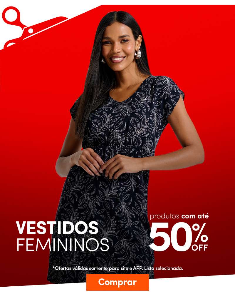Vestidos femininos com até 50%OFF