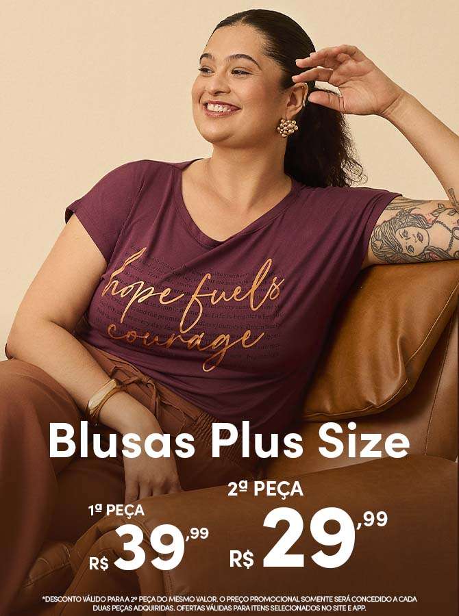Blusa Plus Size - 2ª peça por R$29,99