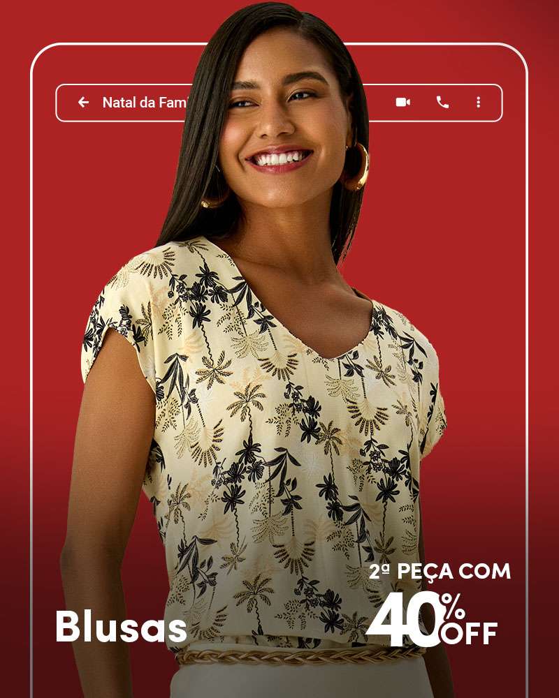 Blusas - 2ª peça com 40%OFF
