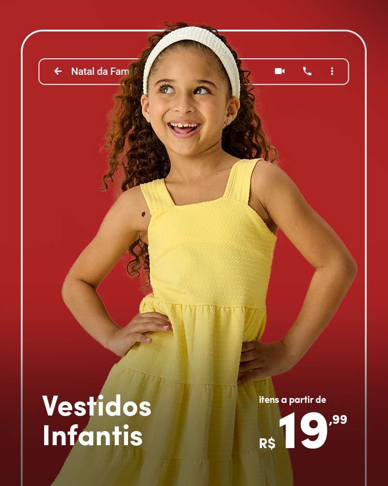 Vestidos Infantis a partir de R$19,99