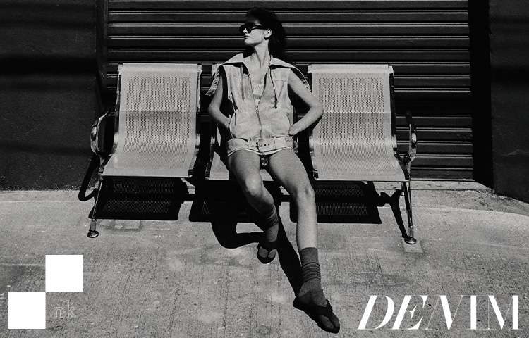 banner denim preto e branco