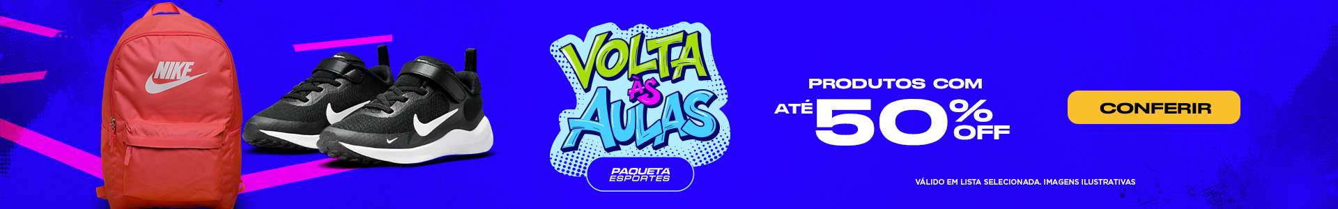 Banner promocional da temporada de férias com ofertas em tênis infantis. O destaque visual vai para um tênis infantil preto com detalhes em laranja e branco, com design moderno e solado robusto, ideal para brincadeiras e passeios. À direita, uma imagem alegre de uma criança usando o tênis enquanto se diverte com patins, reforça o conceito de conforto e diversão. O título “Temporada de Férias” chama atenção para o momento de compras, seguido da promoção: até 30% off + 5% de desconto no Pix. O botão laranja “Confira” incentiva a navegação. Ideal para pais que buscam tênis confortáveis e estilosos para crianças aproveitarem as férias com segurança e estilo. Imagem ilustrativa. Campanha voltada para e-commerces de moda infantil e calçados esportivos.