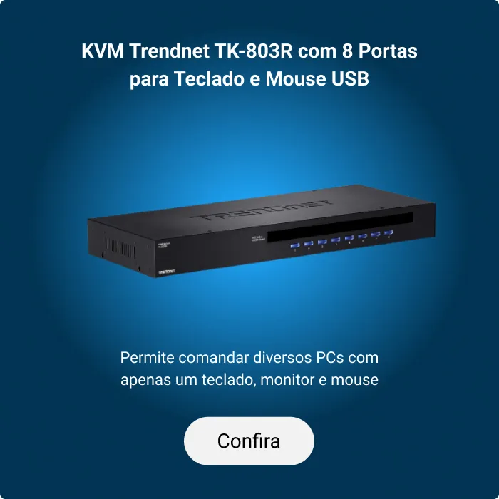 KVM Trendnet TK-803R com 8 portas 