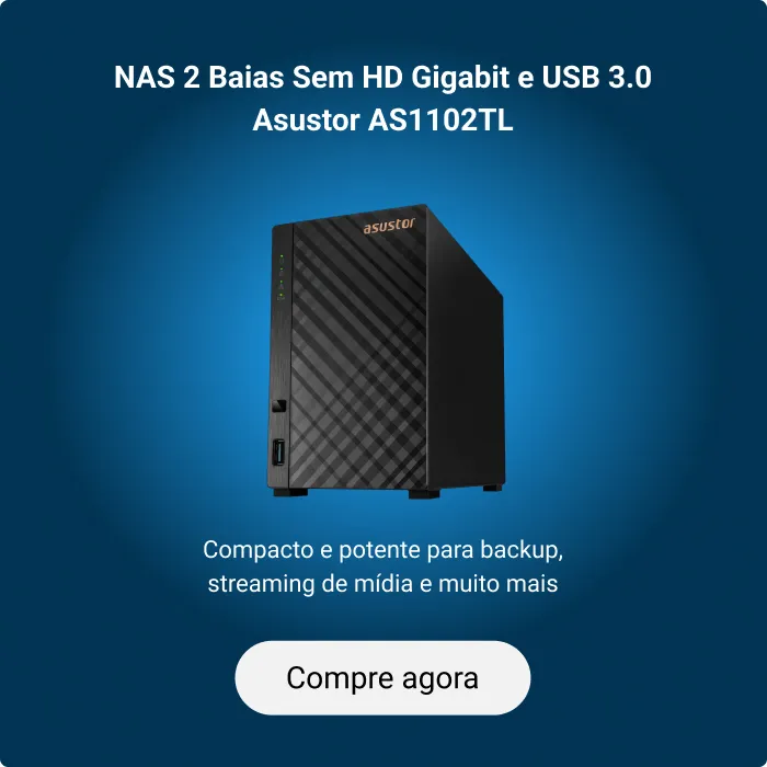 NAS 2 Bais Sem HD Gigabit e USB 3.0