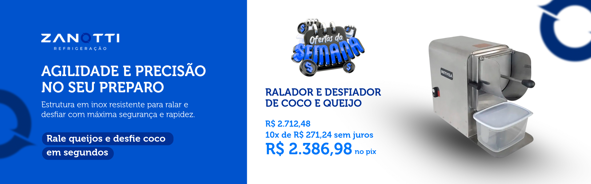 Ralador Desfiador Coco e Queijo RDA Inox Metvisa